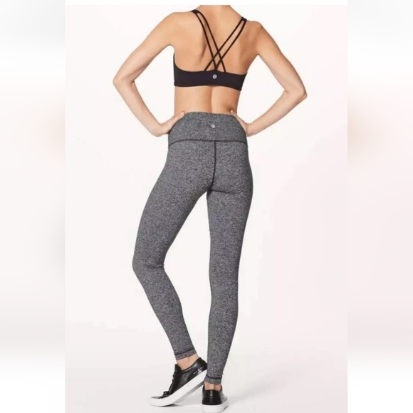 Lululemon Athletica Wunder Under Hi-Rise Tight Leggings  4 Women Heathered Black - Picture 2 of 9